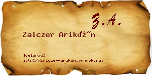 Zalczer Arikán névjegykártya
